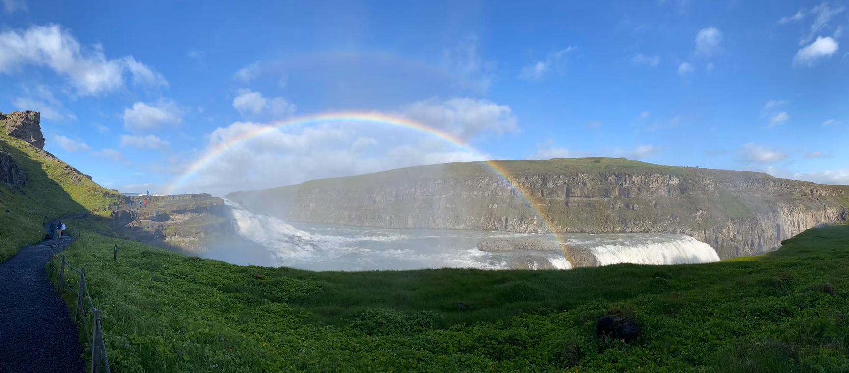 Waterfall landscape with rainbow